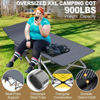 DoCred Oversized XXL Folding Camping Cot with Mattress, 2 Pack Heavy Duty Sleeping Cot Bed Portable Adults Outdoor Bed with Carry Bag, Travel Camp Cots
