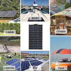 Solar Panel, Flexible Solar Module 300W/600W, 18 V Solar modules Semi-Flexible Mono Solar modules, for Off-Grid Applications at Home, Camping, car, Mobile Home, Boat,600W