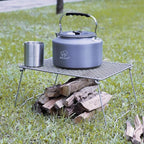 Bulin Camping Kettle, 2.2L Large Portable Stovetop Tea Kettle Fast Heating Boiling Hot Water for Open Fire Lightweight Coffee Pot with 2 Camping Cups & Lids for Outdoor Hiking Picnic Travel