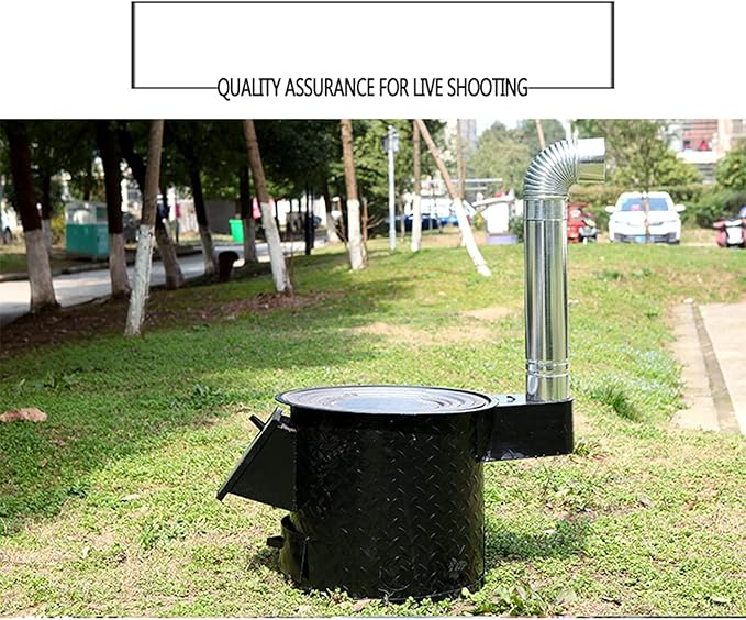 Firewood Stove, Portable Coal/Wood Stove, Heating and Cooking Cast Iron Stove, Mobile Indoor Outdoor Camping Stove, Multiple, 58CM
