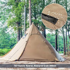 FIREHIKING Camping Hot Tent 2-4 Person Teepee Tent with Stove Jack for Backpacking Hunting 11'6" x 6'11" | with Stove Jack, for Backpacking, Hunting