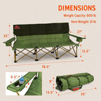 Kelty Lowdown Couch - 3 Person Capacity Camping Chair, Extra Large and Sturdy Bench for Campsites, Soccer Games, and Backyard Parties