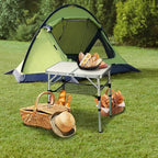 Folding Camping Table with Adjustable Height, 23.6" x 15.8" Portable Lightweight Tables with Aluminum Legs for Outdoor Camp, Picnic, Beach, Backyard, Tailgate Cooking, 3 Heights