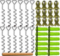 37pcs 12sets Heavy Duty Tree Stakes and Supports for Young Trees 16" Straightening Kit Metal Spiral Chrome Plated Brace Tree Ties Anti-Collision Reflective Rope