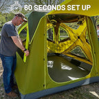 TIMBER RIDGE Camping Tent, 4 Person Instant Pop Up Hub Tent with 8 Windows, Easy 60 Second Setup, Weather Resistant Family Cabin Tents with Rain Fly for Camping, Hiking, Outdoor Travel