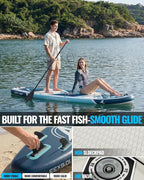 10'6''x33''Inflatable Stand Up Paddle Board, 400lbs Extra Wide Stand Up Paddleboard with Kayak Seat, Anti-Slip EVA Deck Premium SUP Accessories Kit, Non-Slip Stable Deck Boat for Yoga Fishing Surf