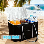 modscape Extra Large Heavy Duty Insulated Food Delivery Bag – Thermal Grocery & Pizza Carrier for Hot & Cold Meals, Catering & Shopping – Foldable Cooler Tote for Travel, Camping & Beach