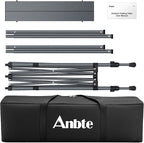 Anbte Camping Table Foldable, 2 Adjustable Height 34.2”, Large Roll Up Camping Table Support 264lbs with Storage Basket and Bag, Aluminum Outdoor Table, for Picnic Travel BBQ, 39.4” x 19.7”, Black