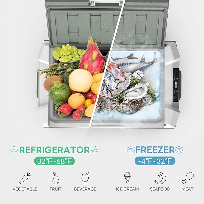 Alpicool Car Refrigerator 12 Volt Refrigerator 37QT. Freezer Electric Cooler, Portable Fridge for Car 12/24V DC 100~240V AC Portable Freezer for Camping RV Camper Truck -4℉-68℉
