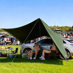 TIMBER RIDGE 19x9.8ft Retractable Car Awning with Blackout Coating, 186ft² Roof Rack Pull-Out Sun Shade Overland Camping, UPF50+ Waterproof Sun Shelter for Vehicle/Truck/Jeep/SUV/Van Green