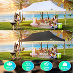 COBIZI 10x20 Pop Up Canopy Tent with Sidewalls,Party Tent Outdoor Gazebos, Waterproof & UV50+,3 Adjustable Heights,Higher Frame Design - Extra Tall for Parties Backyard,Weddings,Markets, White