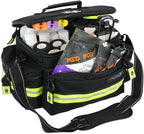 Lightning X Products Lightning X Mid-Sized First Responder EMT Bag | LXMB25 Fully Stocked w/ 240+ Aid, EMS & Trauma Supplies - Black