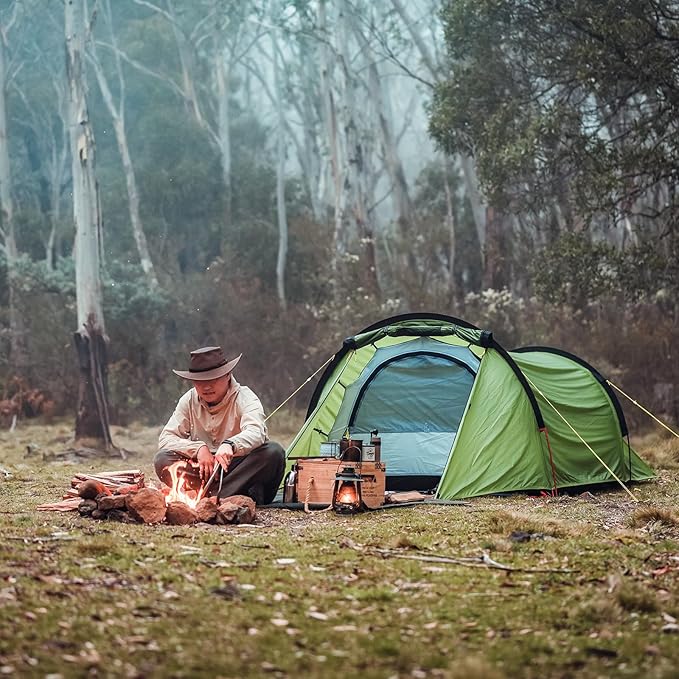 Night Cat Ultralight Tunnel Tent: Waterproof Lightweight Two People Backpacking Tent for Outdoor Camping Hiking Treeking with Double Layers Aluminum Poles and Footprint