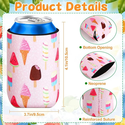 18Pack Summer Can Cooler Sleeves, 12 oz Neoprene Insulated Beer Can Drink Covers Holders Bottles Beverage Coozies for Bachelorette Beach Picnic Party Favors