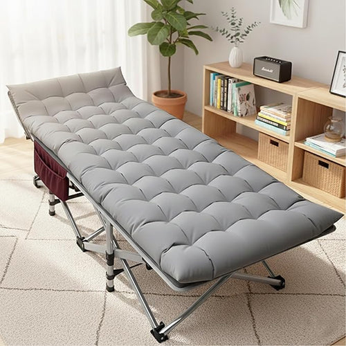 ABORON Heavy-Duty Folding Guest Bed for Adults, 500lb Capacity, Portable Extra Cot with 1244D Double Layer, Ideal for Indoor Guest Stays & Temporary Home Use