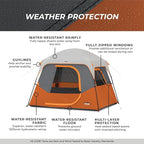 CORE Tent for Family Camping | 4 Person & 6 Person Portable Camp Tent with Carry Bag for Outdoor Car Camping | Included Gear Loft Organizer for Camp Accessories