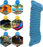 Camping Sleeping Pad Mat Foot Press Inflatable Cushion Mattress, Durably 40D Nylon TPU Laminate, Lightweight 700g, Compact Folding Size for Tent Hiking Travel (Peacock Blue)