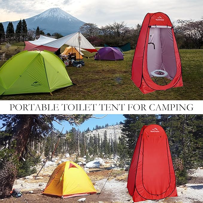 Your Choice Pop Up Privacy Shower Tent, 3.9 x 3.9 x 6.2FT Portable Camping Changing Room, Instant Setup Outdoor Shelter with Silver Coating, Vent Window & Carry Bag for Beach, Hiking & RV | Portable, for Camping, Beach, Hiking, with Carry Bag, Quick Setup
