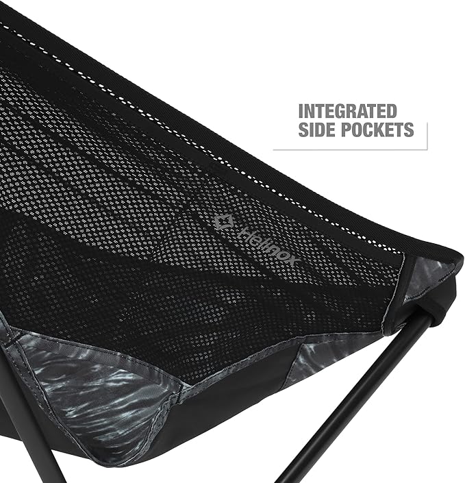 Helinox Chair Two Ultralight, High-Back, Collapsible Camping Chair, Black Tie Dye, with Pockets