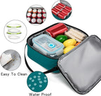 BEIMILY Lunch Box for Men Women Adults,Small Insulated Lunch Bag for Office Work Picnic,Reusable Portable Lunchbox,Soft Cooler Tote Bag(Dark Teal)