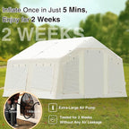 2025 Upgraded Waterproof Inflatable Camping Tent, Large Blow-Up Air Tent, No Assembly Needed Luxury Glamping House, Oxford Fabric