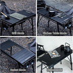 Blackdog Folding IGT Camping Table with Adjustable Leg, Portable Outdoor Table for Cooking with Carry Bag, Outdoor Camp Kitchen System for Car Camping Picnic RV Trip Patio Backyard BBQ