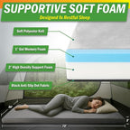 Memory Foam Camping Mattress - 3.5-Inch Thick Sleeping Pad for Camping Gear - Dual-Layer Roll Up Portable Bed for Car, Truck, Camp Tent, Cot Mattress, or Sleepover Guests by Wakeman Outdoors (Gray)