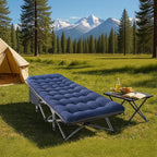 LILYPELLE Folding Camping Cot, Extra Wide Heavy Duty Sleeping Cots with Carry Bag, Double Layer Oxford Portable Travel Camp Cots for Home, Office Nap and Outdoor Beach