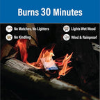 Pull Start Fire Pull String Firestarter | No Matches Required, Fire Starts in Seconds | for Campfires, Grill, Fireplace, BBQ | Lights Wet Wood, Easy to Use, Food Safe and Weather Resistant