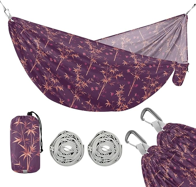 Art Trees Camping Hammock with Tree Straps Cloth Hammock for Camping Travel Accessories