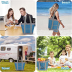 Insulated Cooler Bag, Reusable 30 Cans Insulated Bag, Soft Portable Grocery Bags for Shopping Food Travel Beach Camping