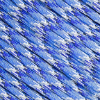 Fluorescent Reflective 550 Type III Guyline Tent Rope Camping Survival Cord High-Visibility Paracord (Reflective Bucky Blue Camo, 50 Feet)