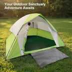 XL 4 Person Dome Camping Tent, Double Layer Waterproof, Removable Rain Fly, for Outdoor Hiking, Fishing