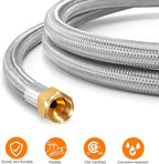GasSaf 5FT 2 Stage Propane Regulator with Hose, Dual-Stage Propane Regulator with Gauge Suitable for RV, Generator, Camp Stove, Gas Grill, and Heater - CSA Certified