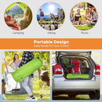 BestComfort Sleeping Pad for Camping with 2-in-1 Air Pump Sack Carry Bag, 4inch Inflatable Camping Mattress for Backpacking Hiking Car Traveling, Waterproof Ultralight Camping Sleeping Mat, Green