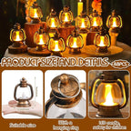 Ferraycle 48 Pcs Mini Lantern Decor 4 Inch Western Lantern Table Centerpiece Small Vintage Camping Hanging Lamp Ornaments Bulk for Cowboy Cowgirl Wedding Halloween Christmas (4 Inch,Retro Gold)