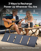 DARAN Portable Power Station with 60W Solar Panel Included, 288Wh (90,000mAh) LiFePO4 Battery, 350W (600W Peak), 7-Port Design, 2.1Hrs Fast Charing Solar Generators for Home, Outdoor Camping