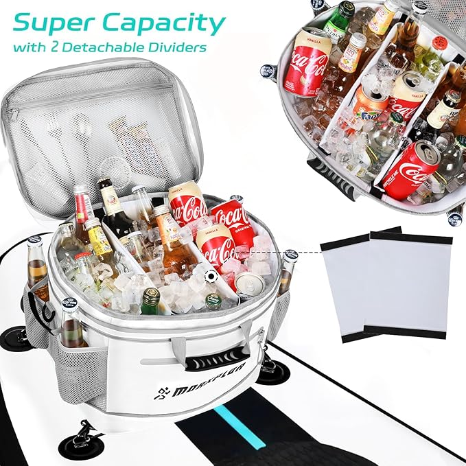 Waterproof PVC Material Paddleboard Cooler Deck Bag,40 cans Sup Deck Cooler Bag,Cooler Bag for Paddleboard,Lunch Box Cooler Insulated Bag,Camping Cooler Bag,Kayak Cooler Bag