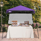 EAGLE PEAK 8x8 Pop Up Canopy Tent with Sidewall, Compact, Portable Slant Leg Instant Sun Shelter for Beach, Sports, & Camping, 8x8 Base 6x6 Top, Purple