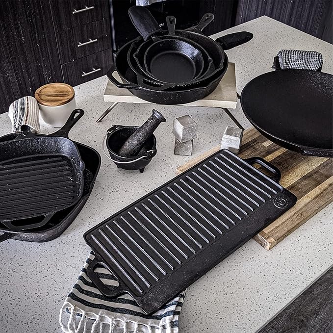 12 Inch Round Large Pre-Seasoned Cast Iron Skillet