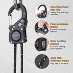 Ayaport Rope Tie Down Ratchet with Carabiner Clip 1/4" x 12' Rope Cord Tightener Heavy Duty Construction Kayak tie Downs for Tent, Tarp, Camping