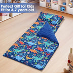 Kids Nap Mat Portable Slumber Bags with Removable Pillow and Blanket for Girls Boys, Lightweight Extra Large Sleeping Bag for Preschool Camping Daycare
