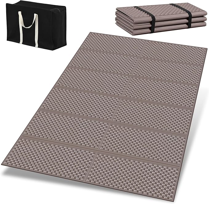 Double Sleeping Pad Closed Cell Foam Pad with Bag for Camping Backpacking Lightweight Mat, 72 x 45.67 in Moisture-Proof Mattress Portable for Outdoor Hiking Mountaineering