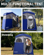 KingCamp Shower Tent, Portable Privacy Tent Outdoor Camping 1/2 Room Toilet Tents with Shower Bag & Dressing Room for Beach, Camping & Hiking