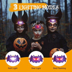 EverBrite Halloween Bat Headlamps Halloween Gifts, 5 Pack Head Lamps with Warm/Red/Strobe 3 Modes, Headlights for Halloween Party and Decorations