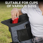 Double Camping Chair Oversized Padded Camping Chairs for Adults Folding Loveseat with Cup Holders and Side Pockets Heavy Duty Outdoor Lawn Chairs for Camping,Sports, Fishing,Beach,Black