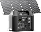 SinKeu Portable Power Station 300W with 40W Solar Panel,256Wh Solar Generator LiFePO4 Battery with USB DC AC Outlet for Outdoor,Off-Grid Living,RV,Emergency
