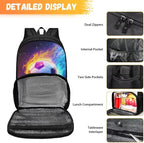 Orange & Blue Fire Soccer Insulated Cooler Lunch Bag Backpack Fashion Laptop Backpack Computer Bag Meal Prep Backpack for Picnic College Travel Kids School Bookbag