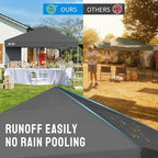 CROWN SHADES 8x8 Pop Up Canopy with 1 Side Wall - Beach Tent with One Push Setup - Outdoor Sun Shade for Events, Parties, Camping - Gazebo with STO-N-Go Cover Bag (Grid Grey)