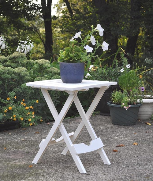 Adams Manufacturing 8500-48-3700 Plastic Quik-Fold Side Table, White